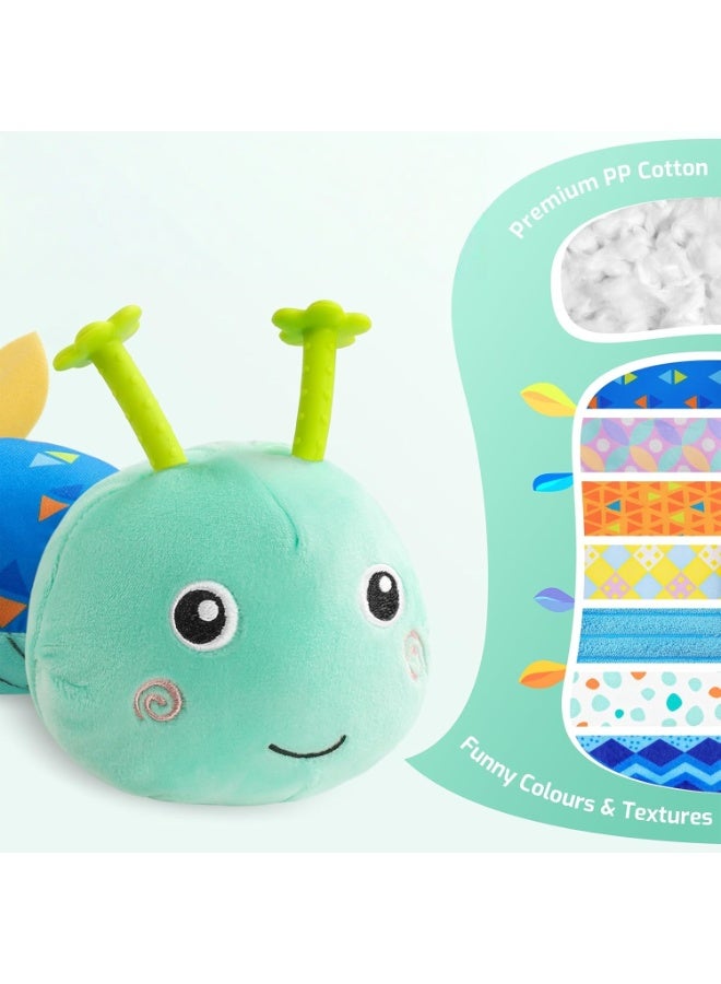 Musical , Stuffed Animal Activity Soft Toys with Teether,Multi-Sensory Crinkle, Rattle and Textures, for Tummy Time Baby Toys 0 to 12 Months Boys,Girls,(Blue) - Image 3